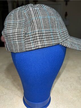 Plaid Baseball Cap with Blue Windowpane Accent - Men's Hat